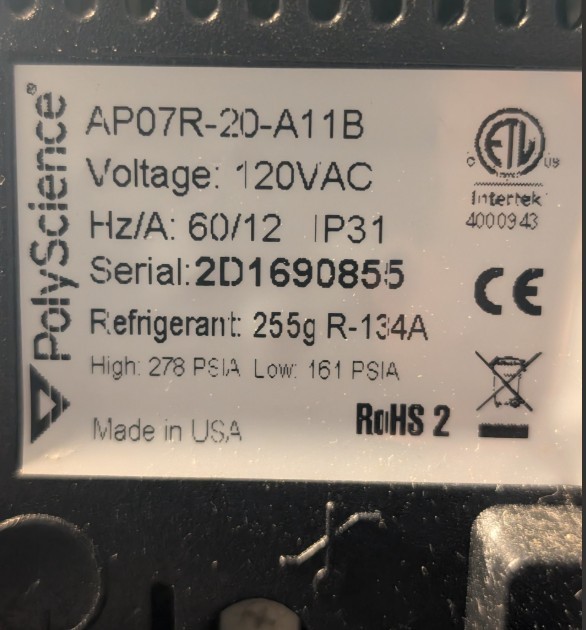 PolyScience AP07R-20-A11B chiller