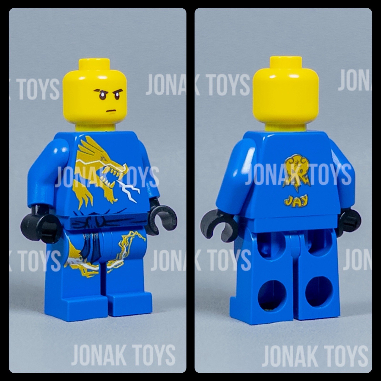 LEGO Ninjago Jay DX Custom Minifigure- Printed On LEGO, With Nunchucks!