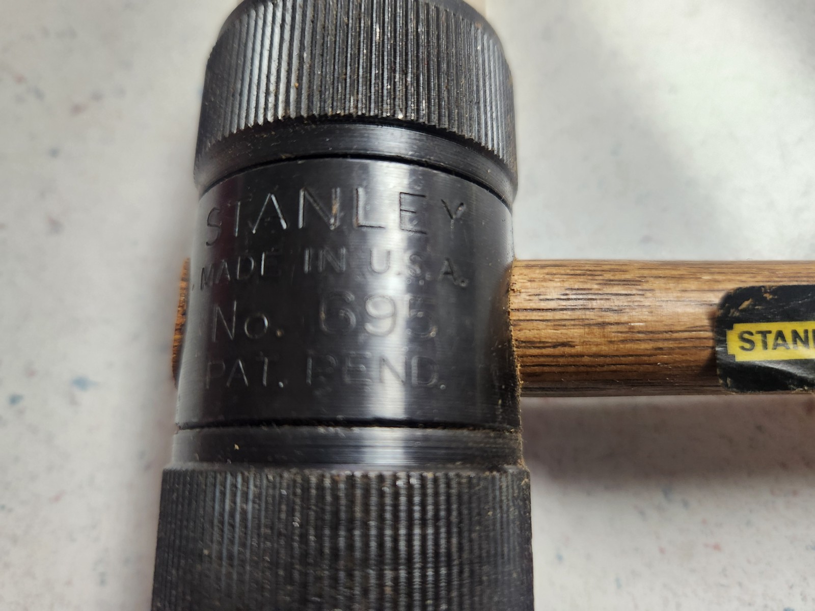 Vintage NOS Stanley Tools Medium Soft Face Hammer No. 695 Hickory Handle USA