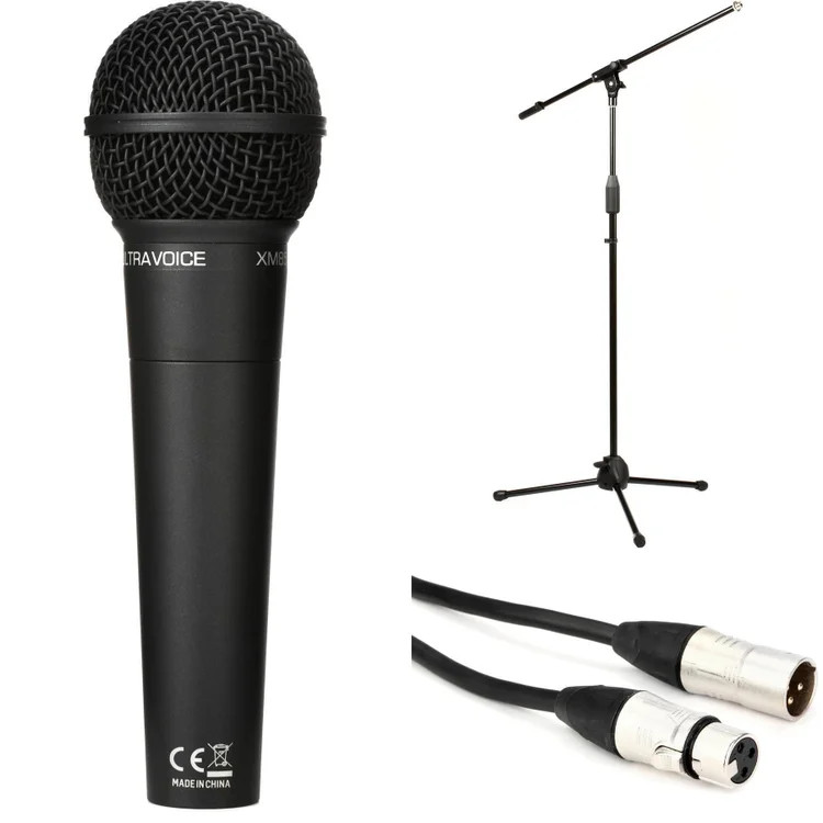 Behringer XM8500 Cardioid Dynamic Vocal Microphone Bundle with Stand and Cable