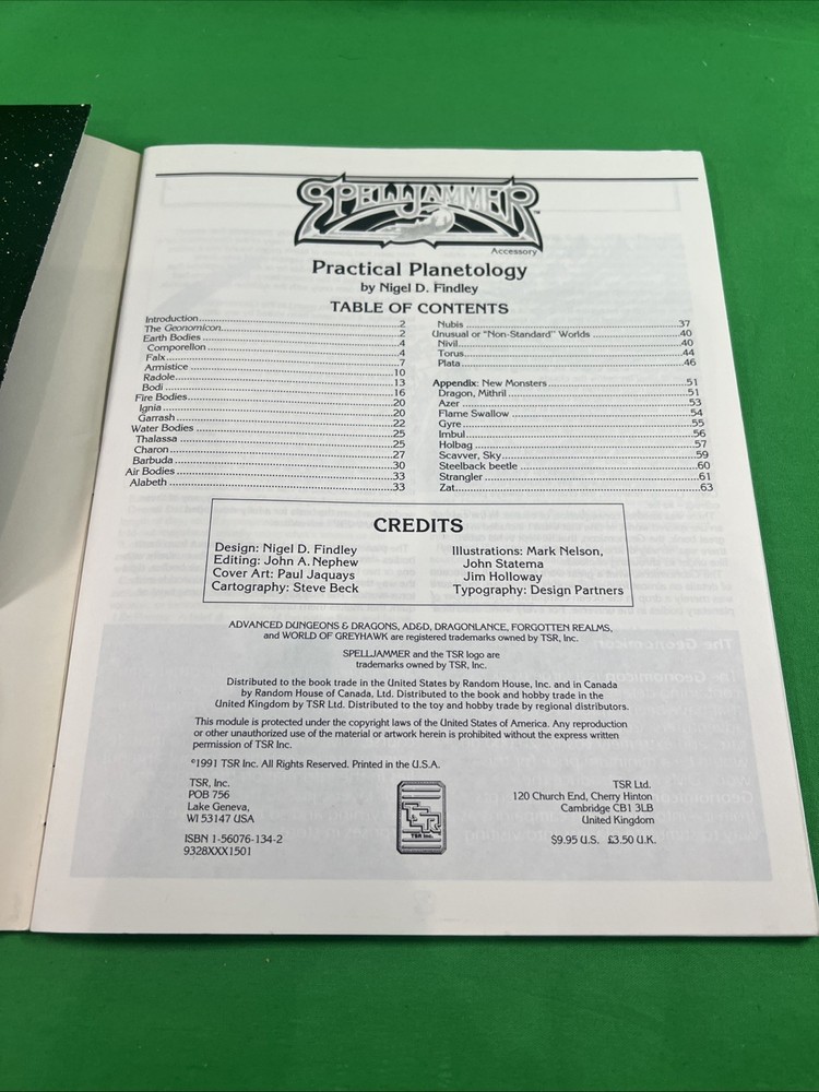 TSR Spelljammer Practical Planetology VG+