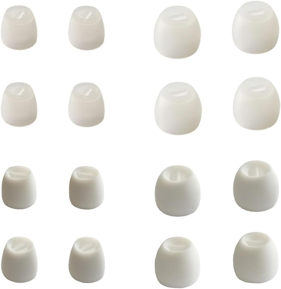 8 Pairs Extra Small Earbuds Tips Replacement Silicone Ear Small-White