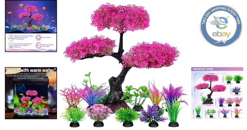Artificial Cherry Blossom Aquarium Decorations - Safe, No Maintenance Required!