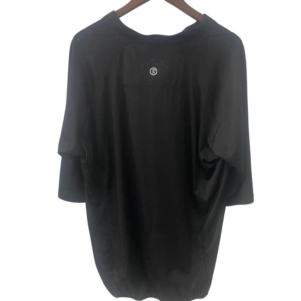 Rusty Putter Golf Mens Large Black Windbreaker Quarter Zip Pullover UPF 50