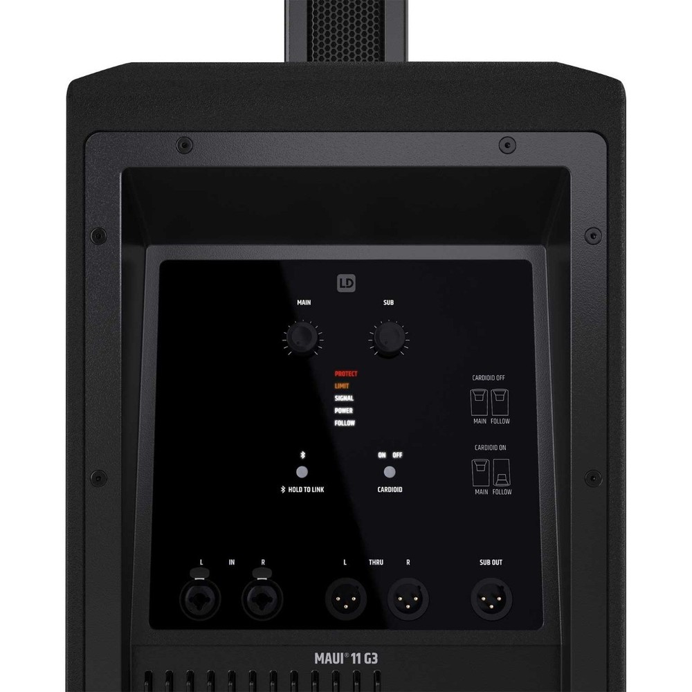 LD Systems MAUI 11 G3 Black Portable Powered Active Column PA System Pack
