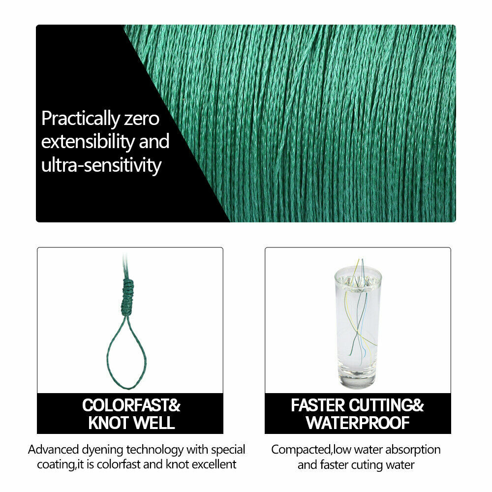 Dorisea 100M-2000M Green Extreme PE Dynema Braided Fishing Line 10LB-300LB USA