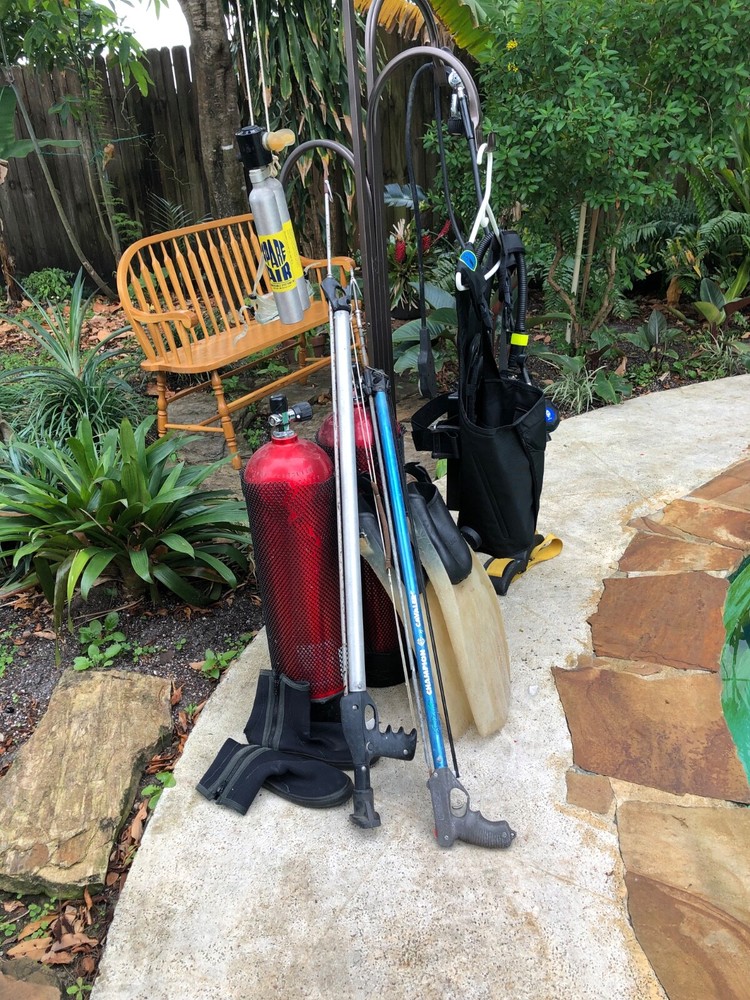 scuba diving equipment and spearguns