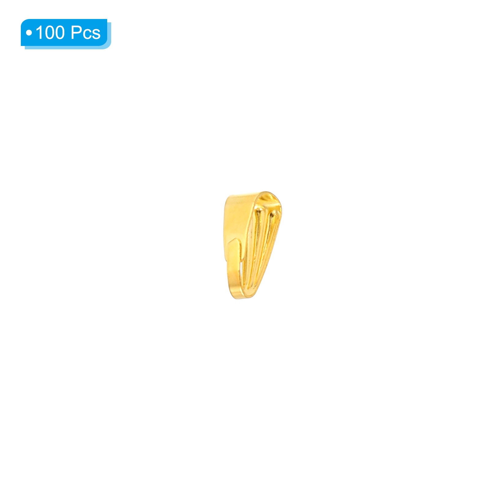 100Pcs 8.5x3.5mm Snap Bail Hook Pinch Pendant Clasp Connectors Gold