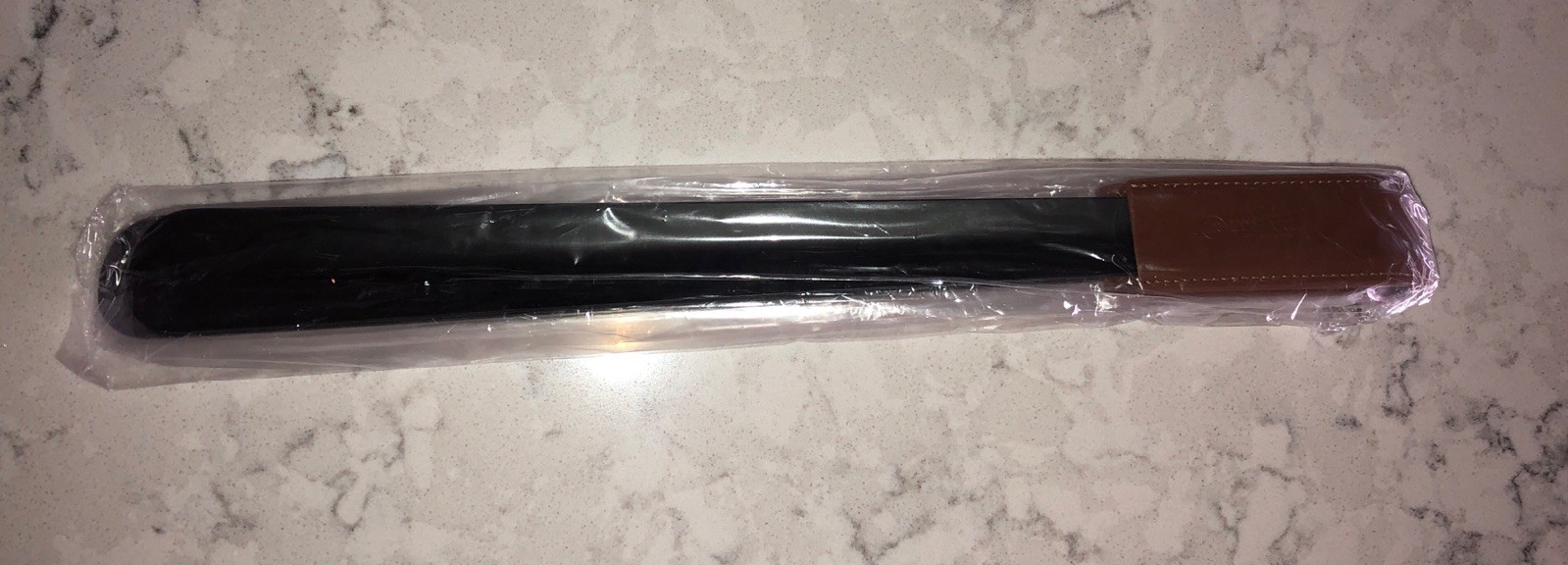 Pair Extra Long Shoehorns Long Leather Handle Metal Long Shoehorns Unisex 16.5"