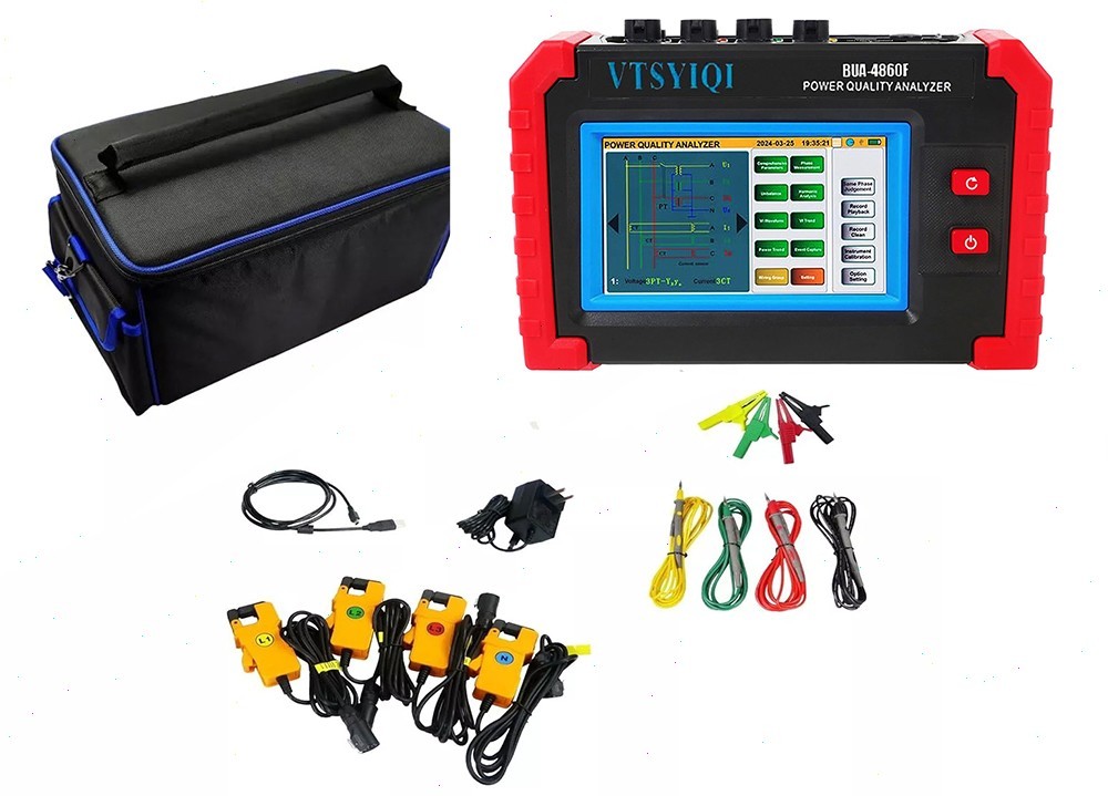 Three Phase Power Quality Analyzer with Current Clamp 1.0A~1000A USB Interface