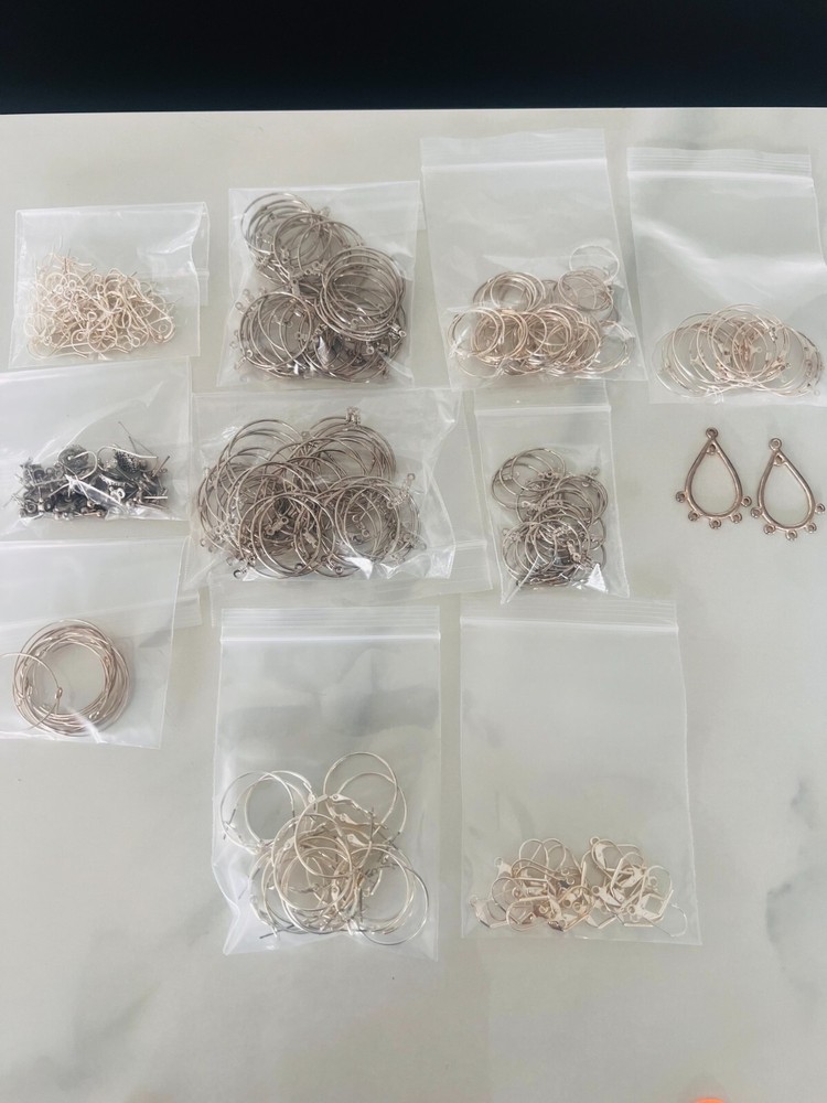 Silver earring findings lot