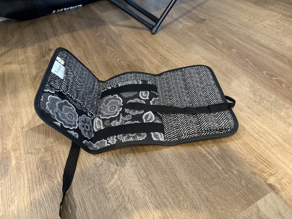 Thirty One Fold And Go Organizer Black Botanical Lace **missing notebook**