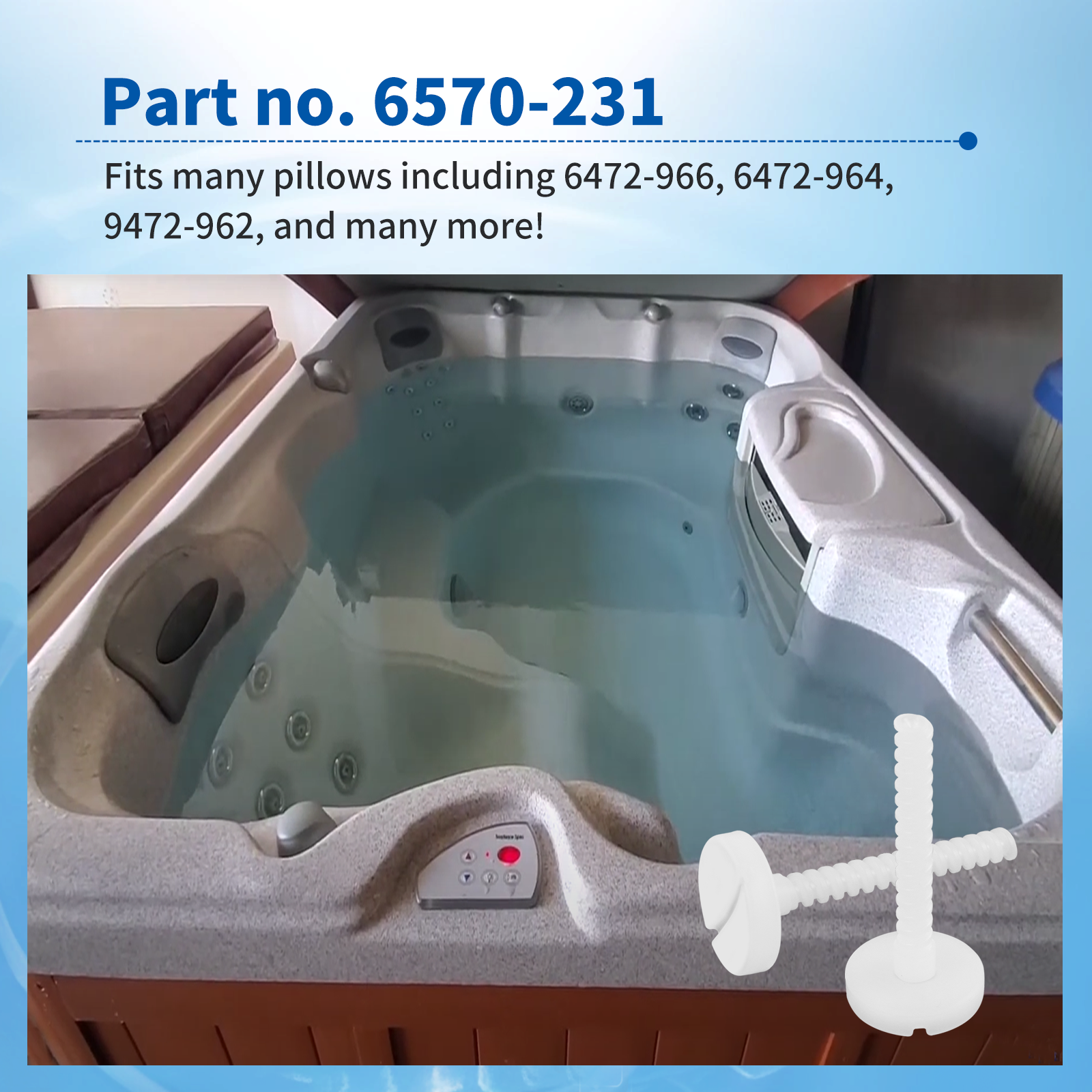 8x Hot Tub Pillow Screws Fits Jacuzzi and Sundance Spas Teflon Screws 6570-231