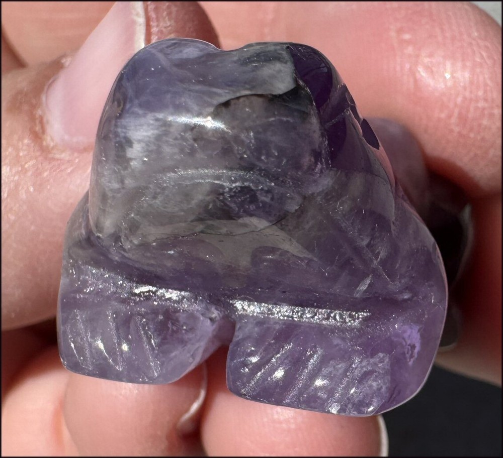 Chevron Amethyst FROG Totem - Dream Work, Crown Chakra