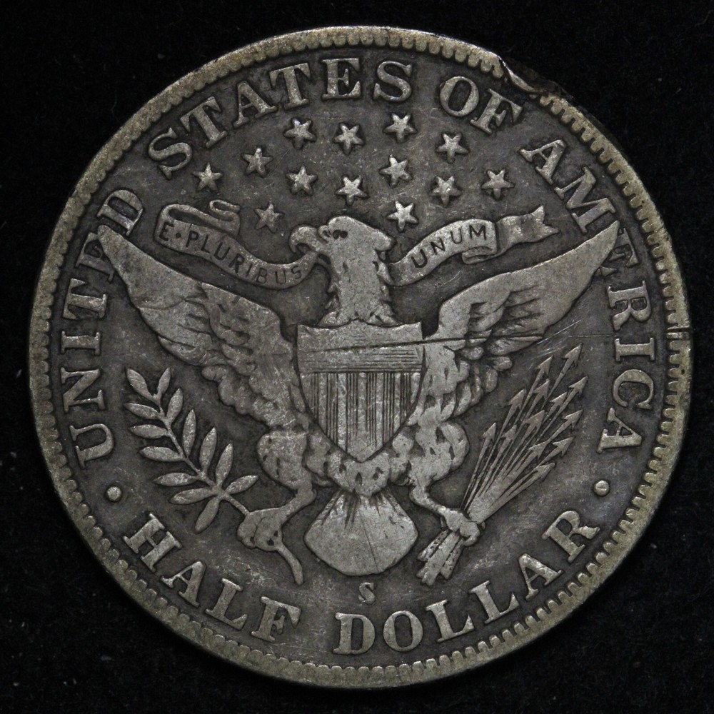 1911-S Barber Half Dollar VF E930 SAHU