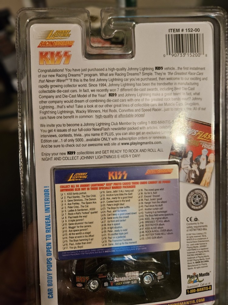 Johnny Lightning Kiss Car # 17 Gene Simmons In Pack