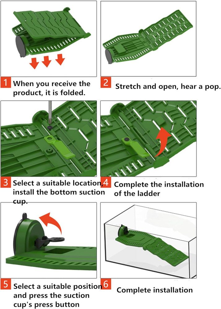 Turtle Resting Basking Platform, Foldable Turtle Ramp, Tortoise Climbing Ladd...