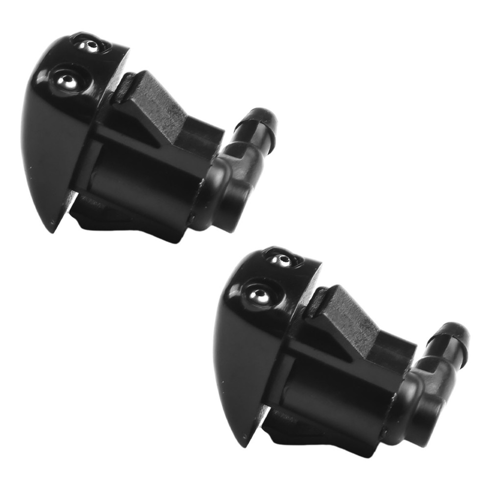 2PCs Washer Nozzle ABS Plastic Black Front Jet Windscreen Wiper Brand New
