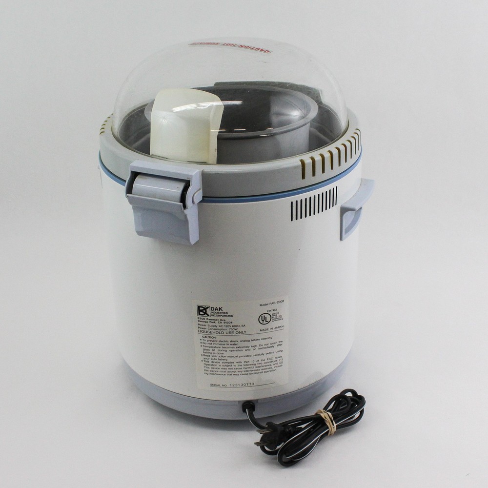 Dak Turbo Baker II Bread & Dough Maker Model FAB-2000 Tested And Working