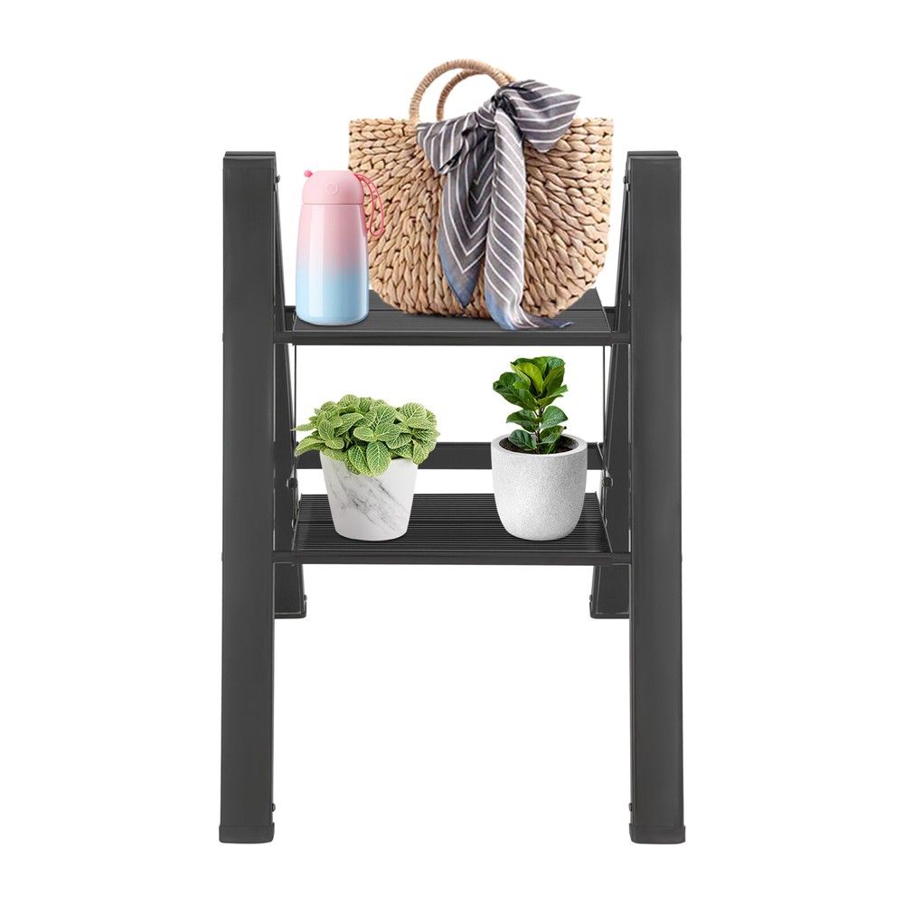 A-shaped Folding 2-Step Ladder Foldable Step Ladder 661.39lbs Load-capacity