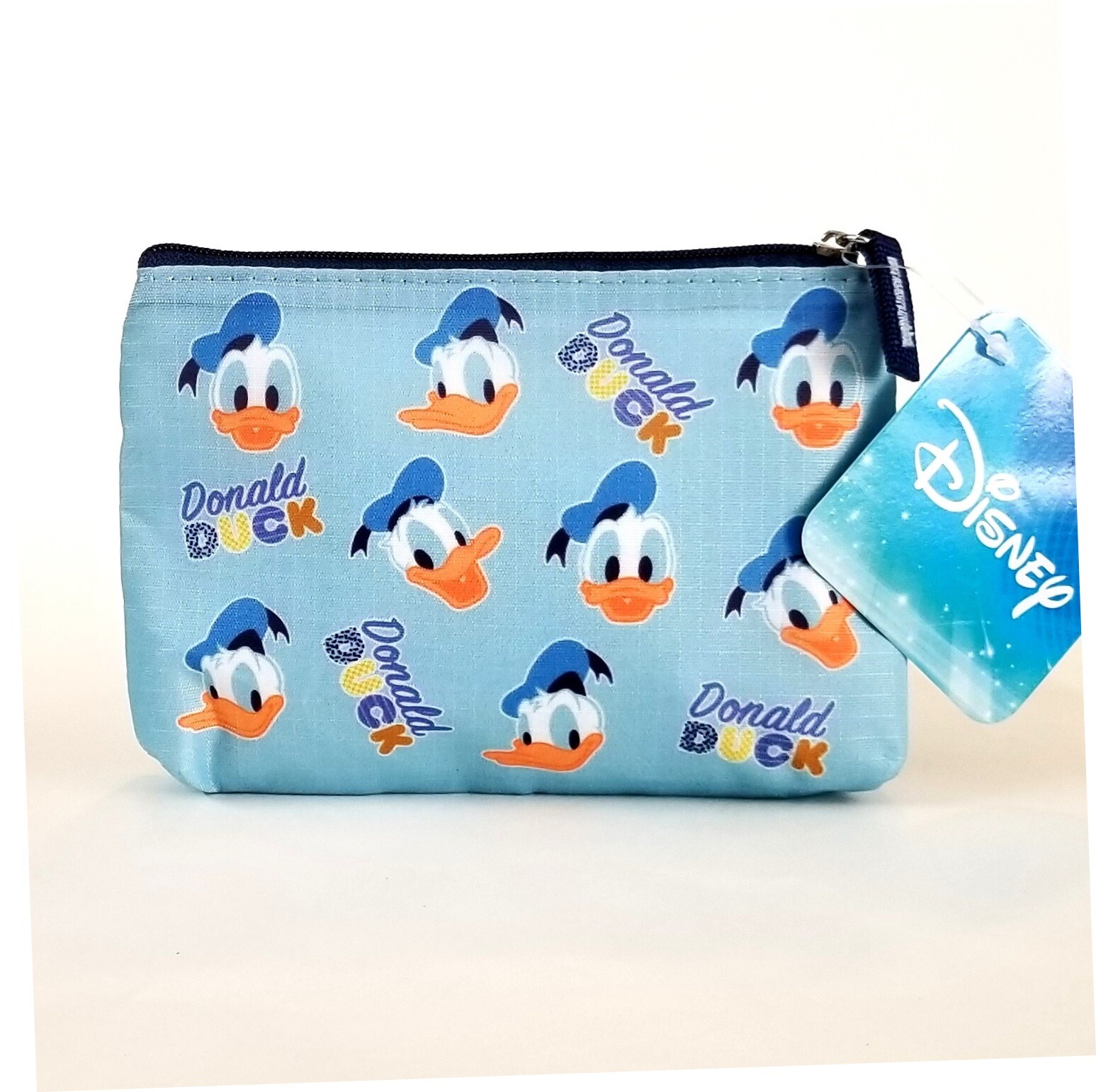 Disney Donald Duck 2-Zipper Pouch Change Coin Purse Card Holder Case Wallet Bag