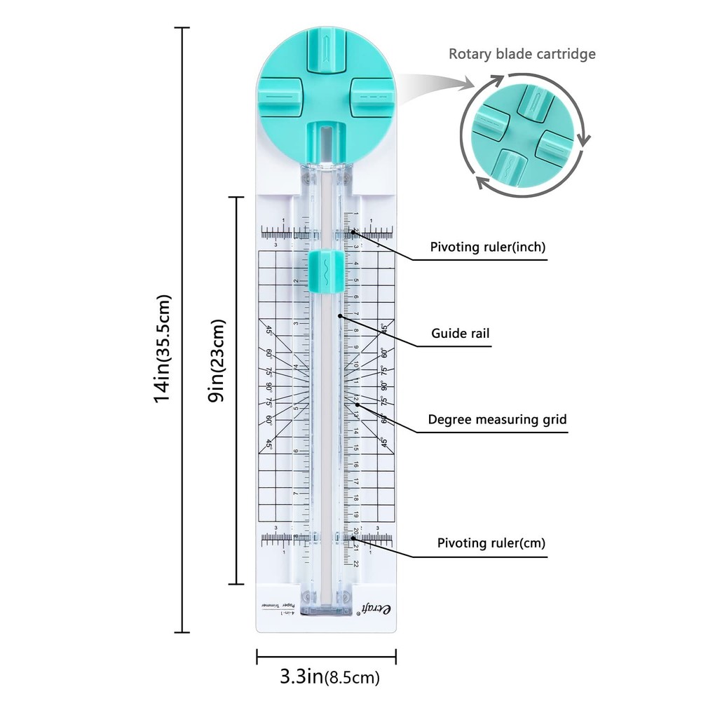 Paper Trimmer Craft Paper Cutter: 4 Style multi-function Scrapbooking Tool wi...
