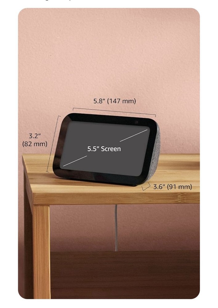 Amazon Echo Show 5 Smart Speaker, Alexa Voice Control, 5.5" Display, Black