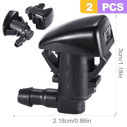 2PCS Front Windshield Washer Nozzle Kit - Universal Automotive Replacement