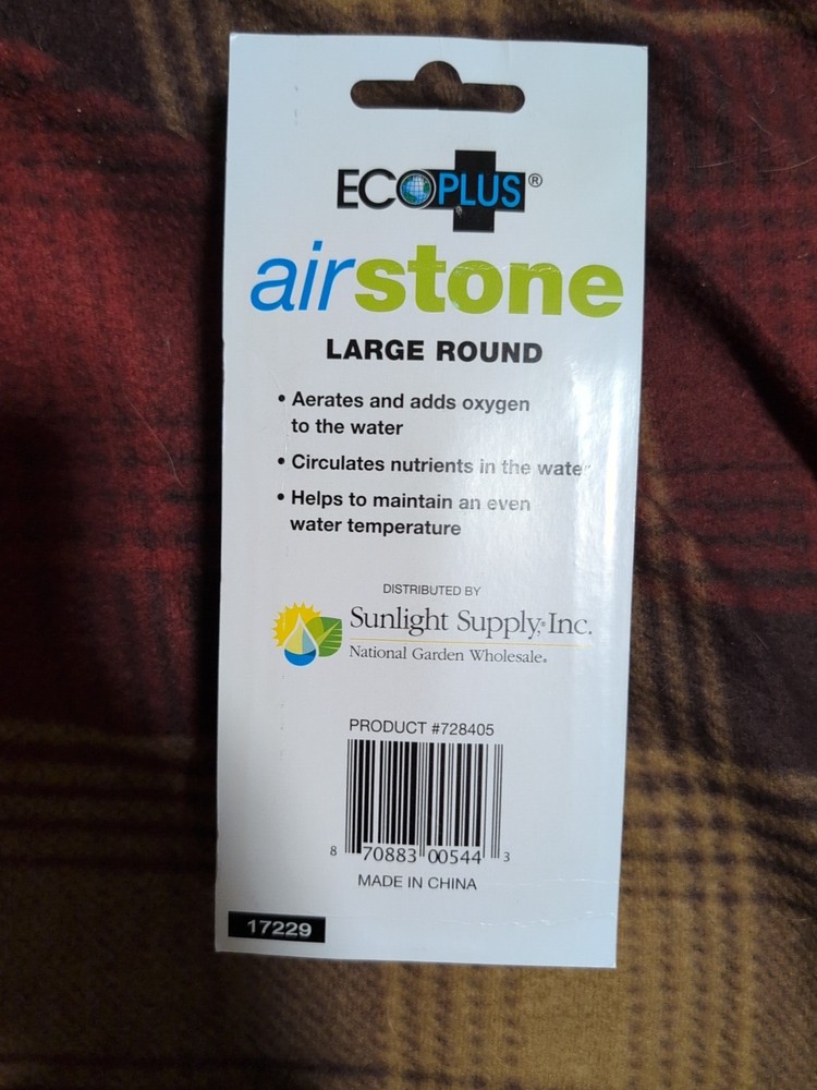 EcoPlus Large Round Air Stone Aerate/Circulate Hydroponics & Aquarians