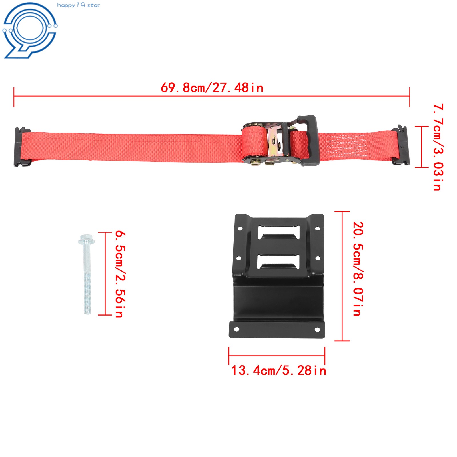 Wheel Chock Tie Down Kit Tire Ratchet Straps Wheel Chocks Red For ATV UTV