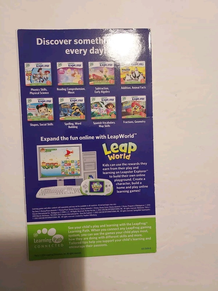 Leap Frog Leapster Learning Game System --Quick Start Guide----