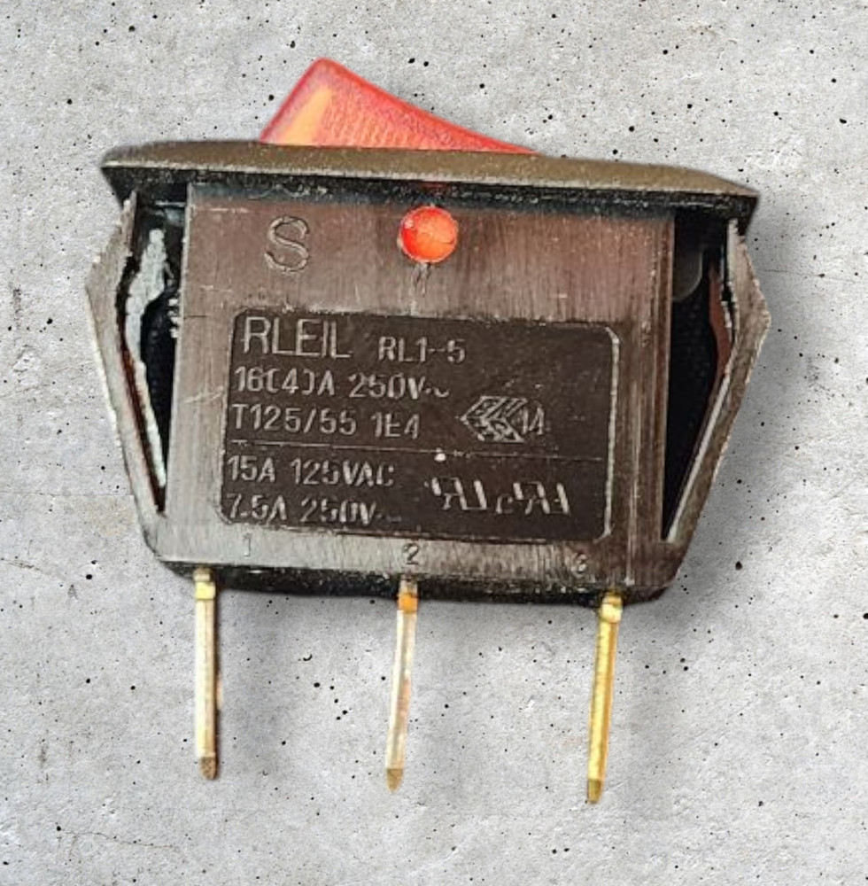 Red Button Rocker Switch RLEIL RL1-5 ON/OFF 2 Position 24VDC