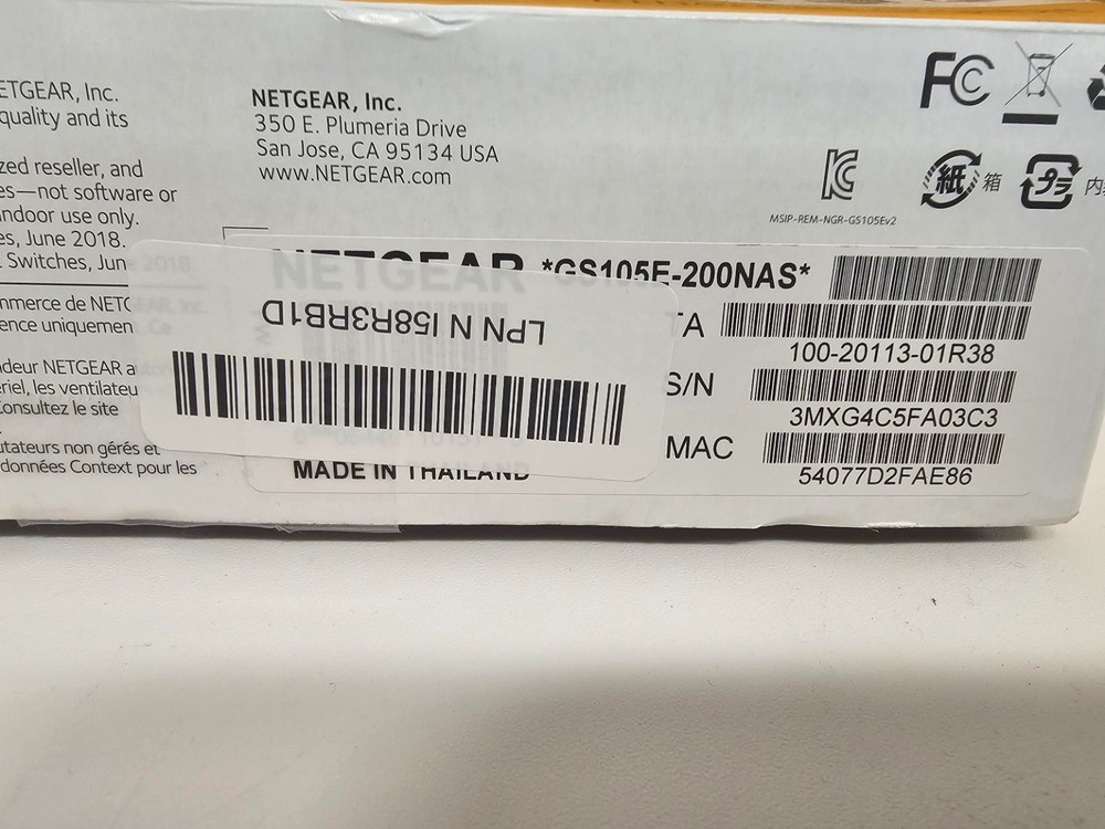 NetGear ProSafe Plus GS105E 5-Ports External Ethernet Switch