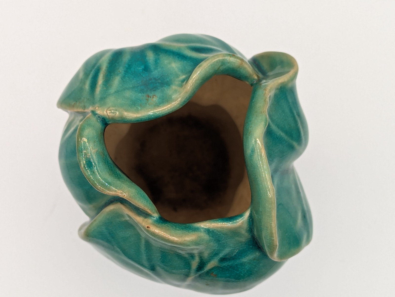 Rare Vintage Chinese Bok Choy Hand-Made Ceramic 6" Vase, Mint