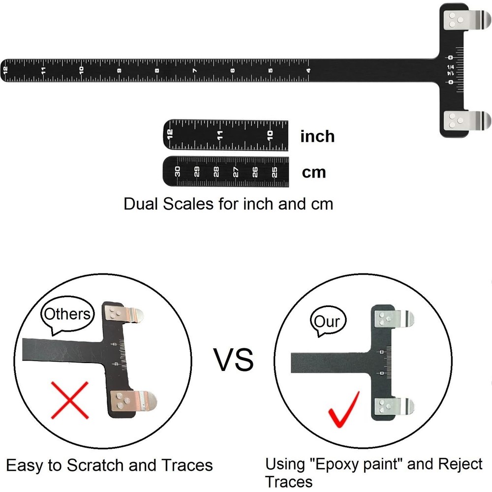 Archery Bow String Nocking Points Set with T Square Ruler Black