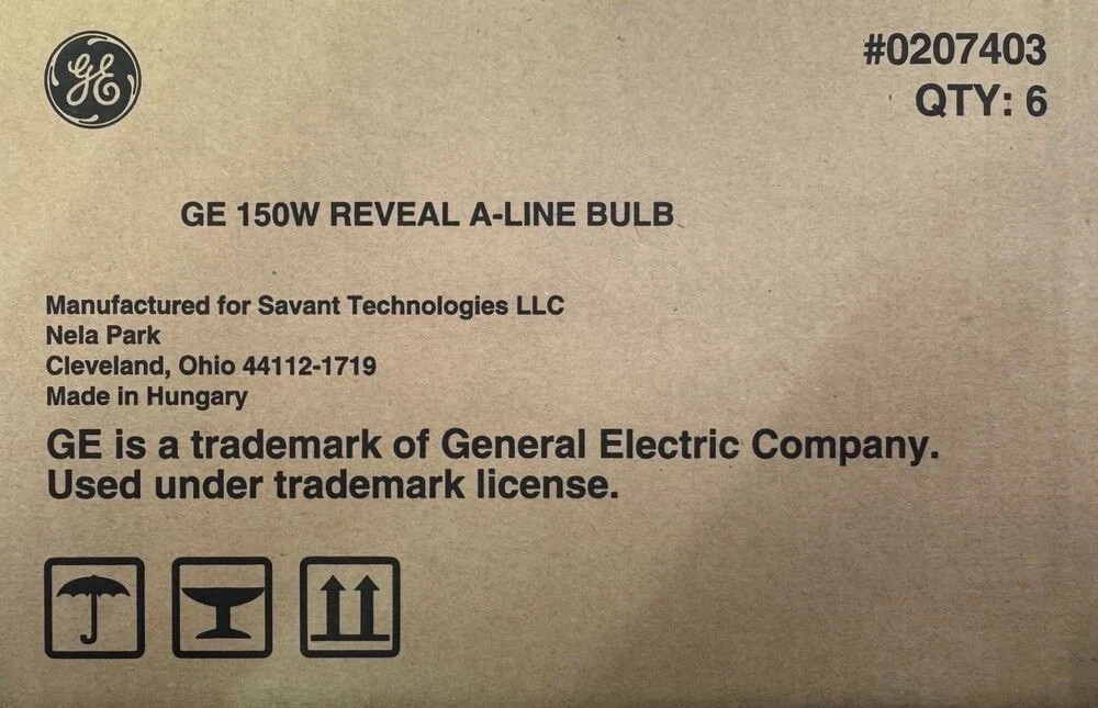 6 GE Reveal HD+ Light 150W Frosted A21 Light Bulbs w/Medium Base