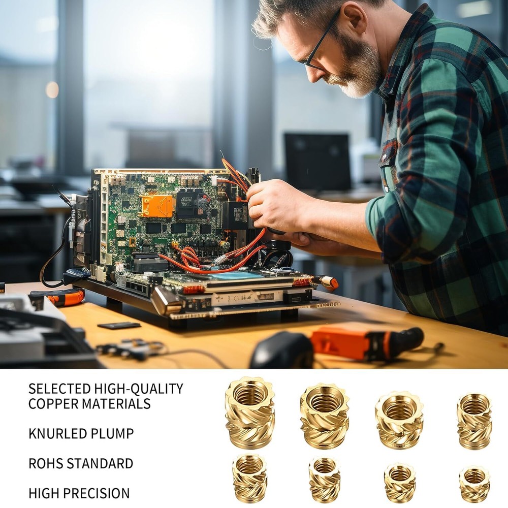 300 Pcs M2 M2.5 M3 Brass Threaded Inserts Nuts for 3D Printing Injection Molding