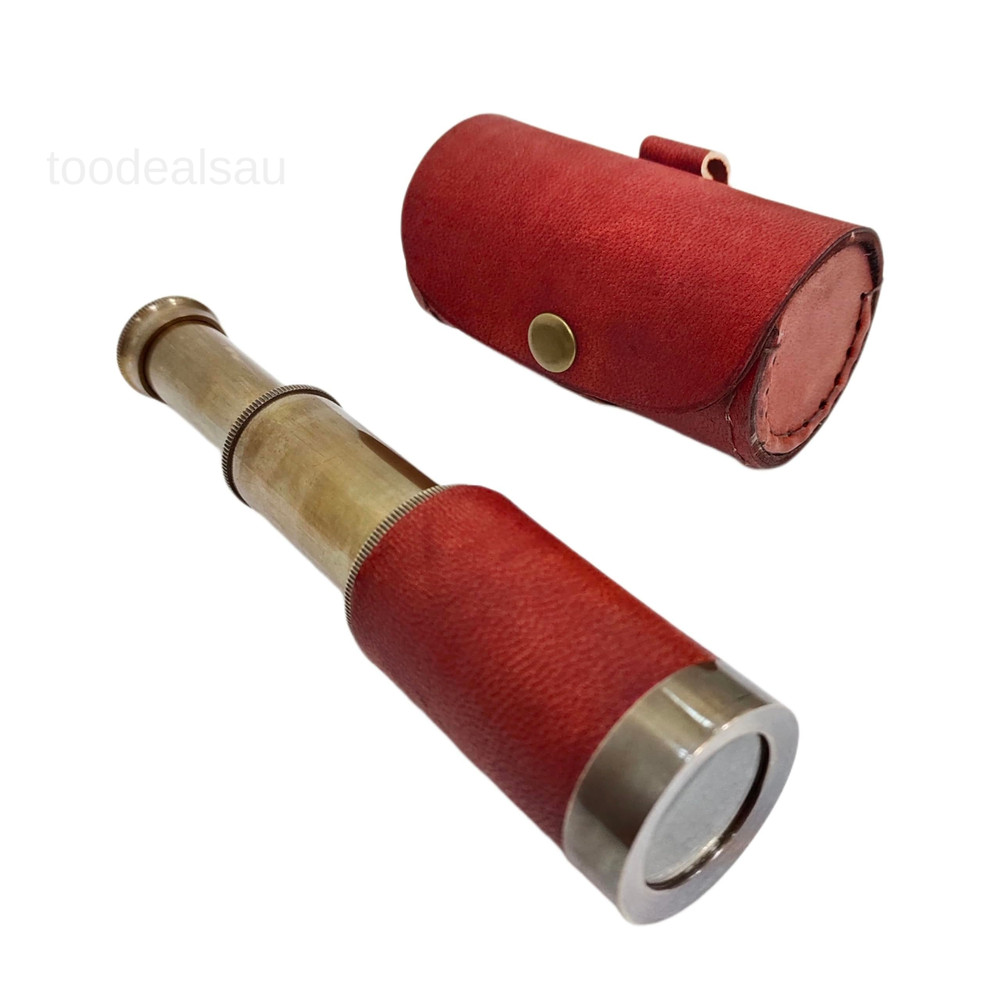 6'' Solid Brass Handheld Spyglass Telescope with Cylindrical Antique