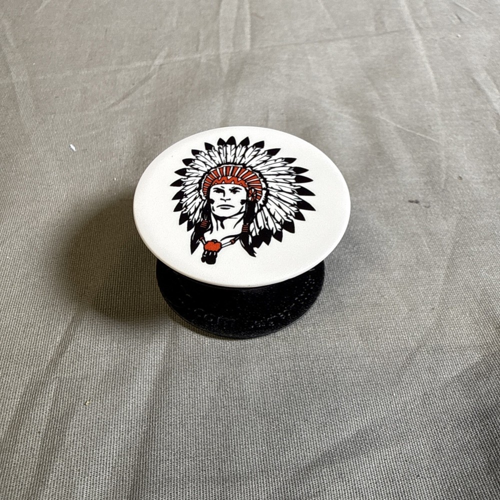 Indians Mascot Head Popsocket White