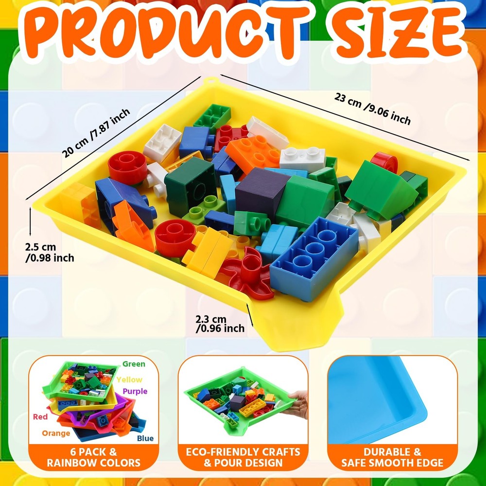 Reallnaive 6 Pcs Multicolor Plastic Art Sorting Funnel Trays Quick Sorting Ac...