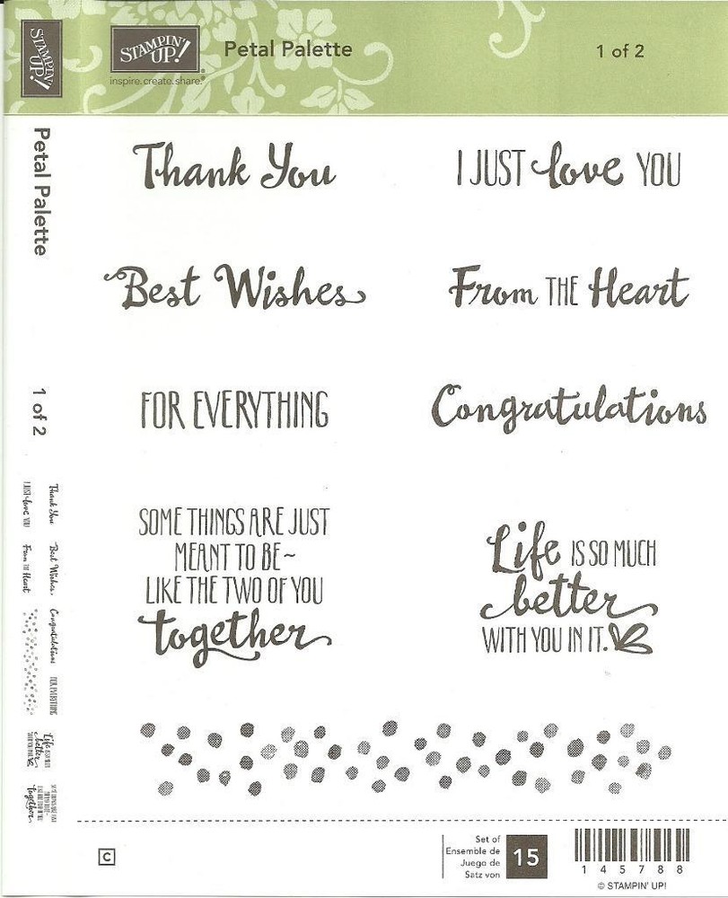 Stampin' Up! PETAL PALETTE 1 & 2 and PETALS & MORE THINLITS Dies - NEW
