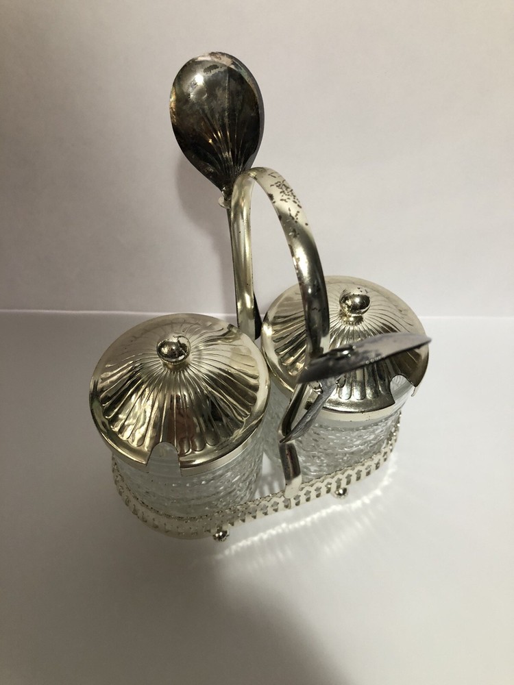 Silver Plated Complete Condiment Server Set