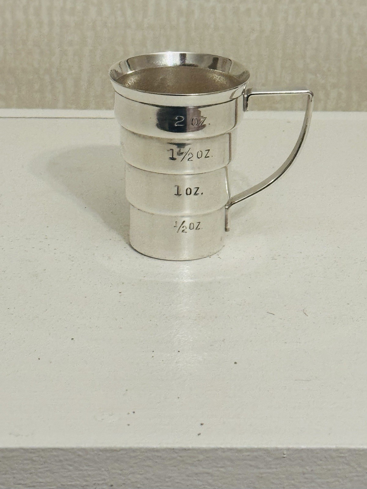 Napier Vintage Silver Plated Stepped Jigger Bar Measuring Tool