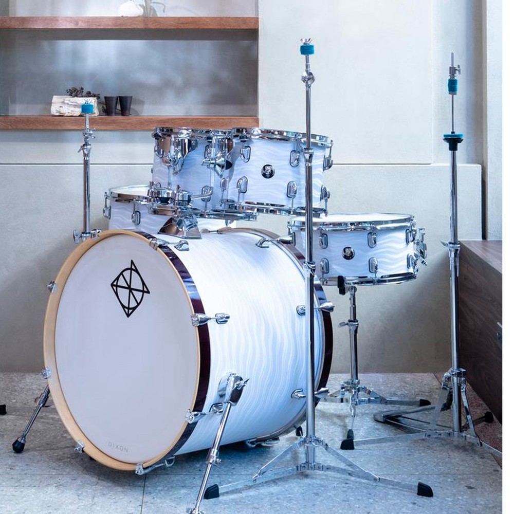 Dixon Spark Birch 5pc Waves White Wrap Acoustic Drum Shell Pack