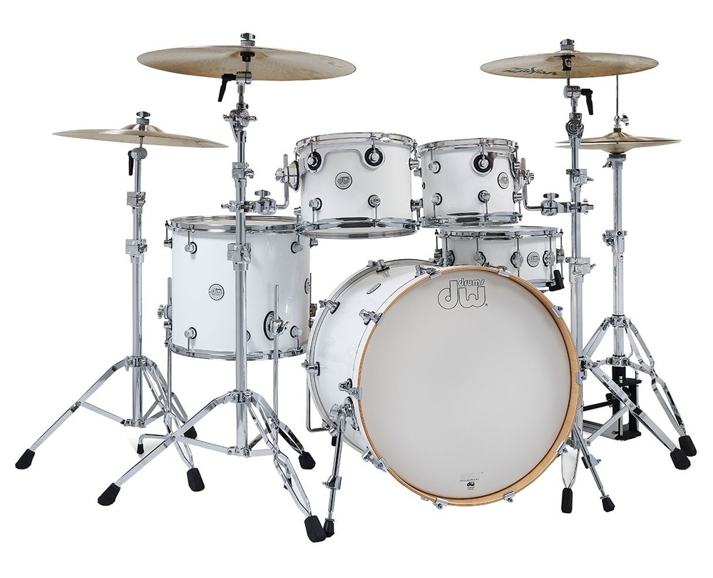 DW Design Series 4-Piece Maple Shell Pack Gloss White w/ 22" Kick