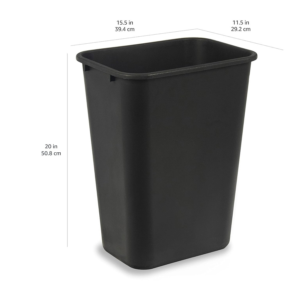 Rectangular Commercial Office Wastebasket, Easy to Clean, Space-Saving, 10 Gallo
