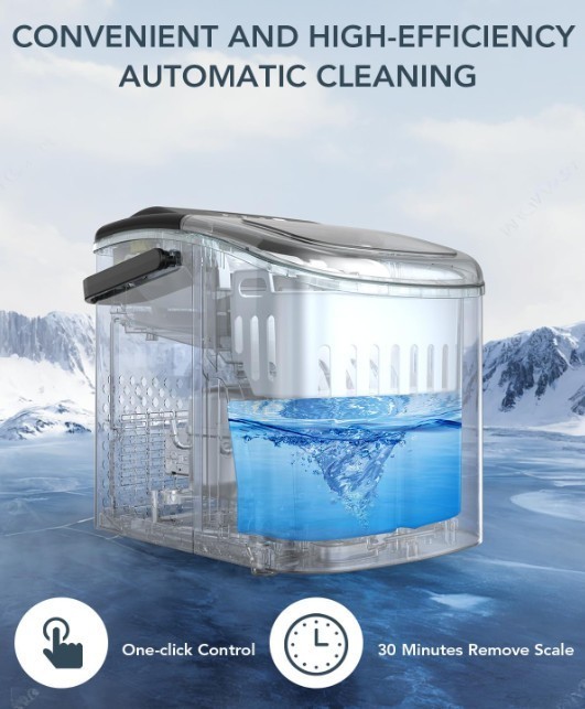 Ice Maker Countertop,Efficient Easy Carry Ice Machine Self-Cleaning Ice Maker