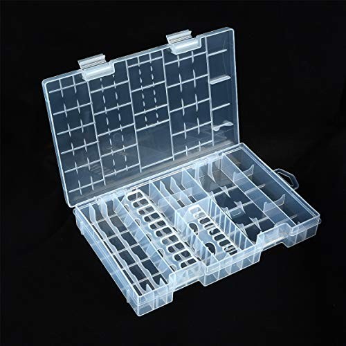 Organizer Storage Case Box Holder Clear Plastic Container 47 Batteries