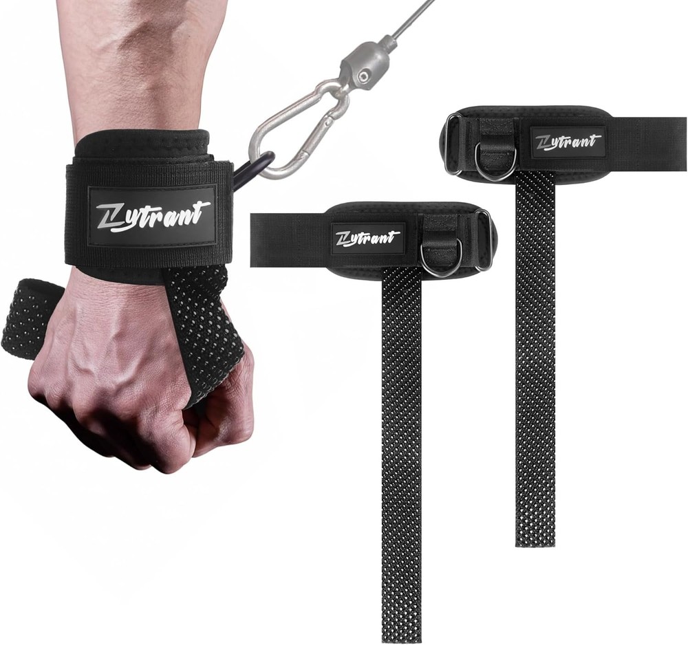 Heavy Duty Weight Lifting Straps with Cuffed D Ring Enhanced Grip