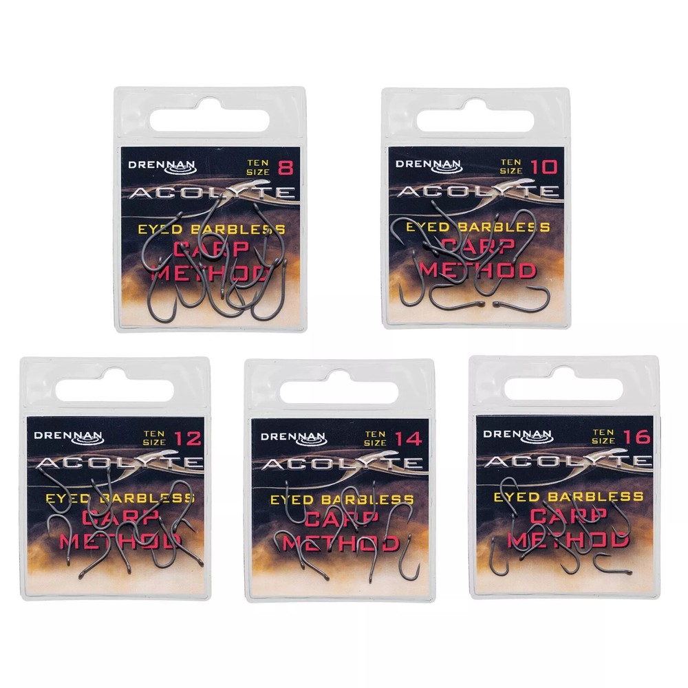 Drennan Acolyte Carp Method Hooks - Eyed Barbless - All Sizes